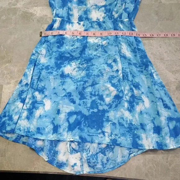 Rue 21 Blue and White Tie Dye Open Back Mini Dress Women's Juniors Size Large - Picture 10 of 10